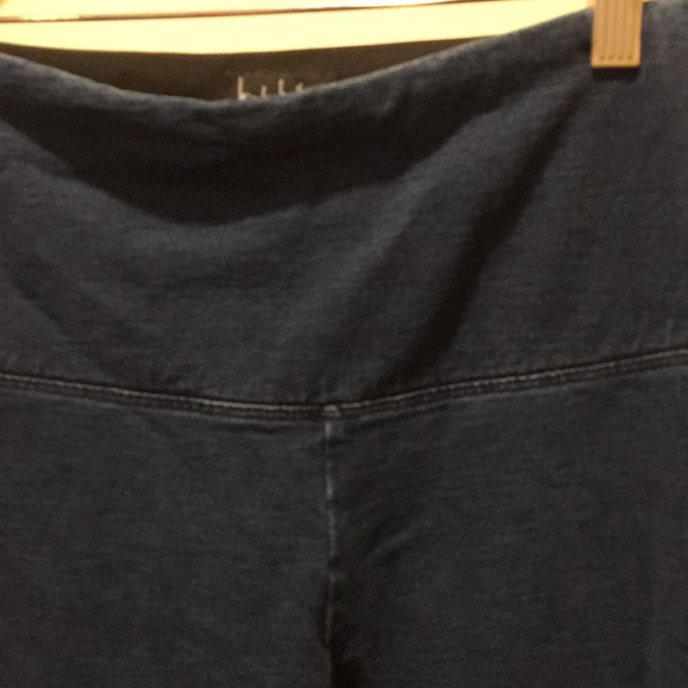 Nicole Miller womens wide waistband stretchy legging Pants denim look size M